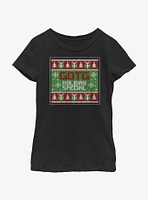 Marvel Guardians of the Galaxy Ugly Christmas Sweater Pattern Holiday Special Youth Girls T-Shirt