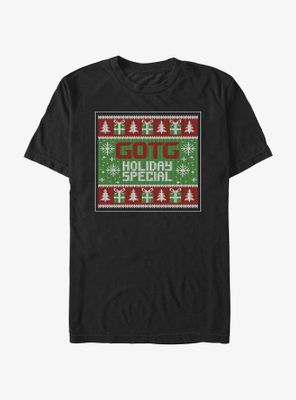 Marvel Guardians of the Galaxy Ugly Christmas Sweater Pattern Holiday Special T-Shirt