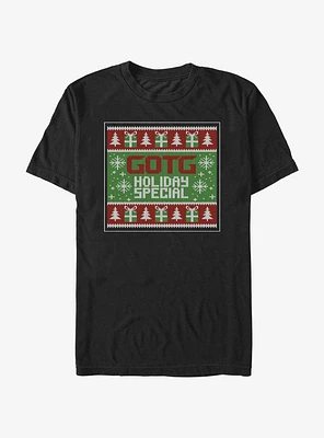 Marvel Guardians of the Galaxy Ugly Christmas Sweater Pattern Holiday Special T-Shirt