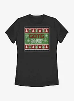 Marvel Guardians of the Galaxy Ugly Christmas Sweater Pattern Holiday Special Womens T-Shirt