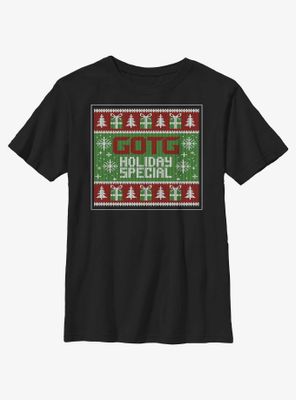 Marvel Guardians of the Galaxy Ugly Christmas Sweater Pattern Holiday Special Youth T-Shirt