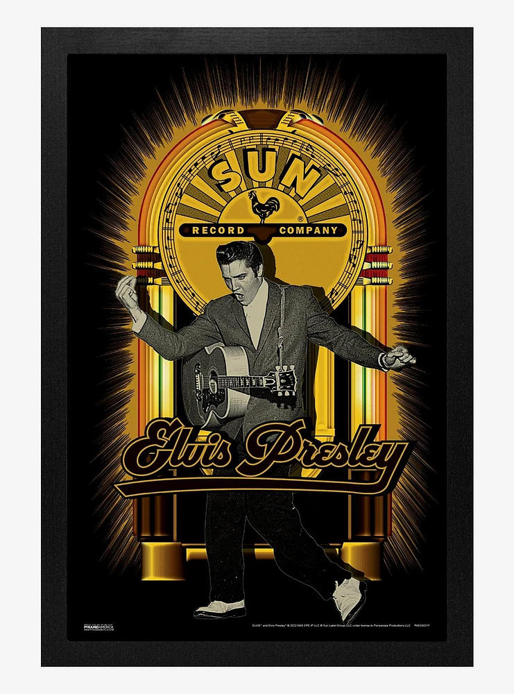 Sun Records Elvis Jukebox Framed Wood Wall Art