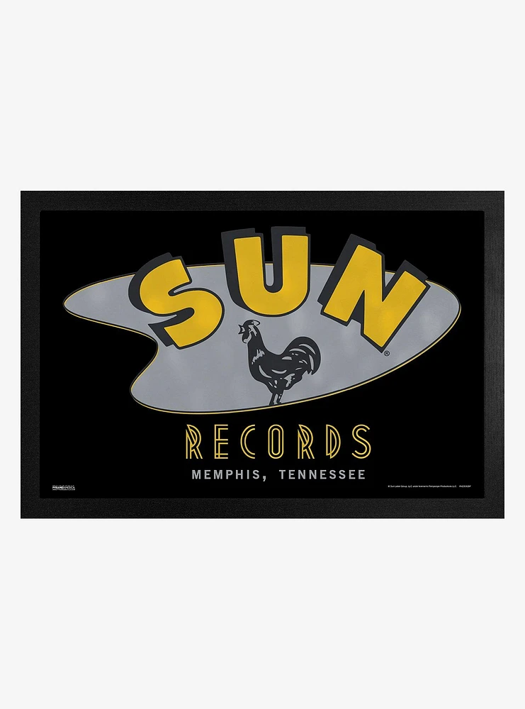 Sun Records Rooster Memphis Framed Wood Wall Art