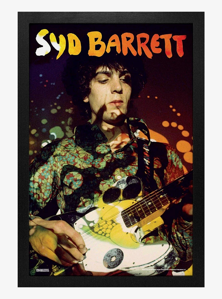 Syd Barrett Psychedelic Live Framed Wood Wall Art