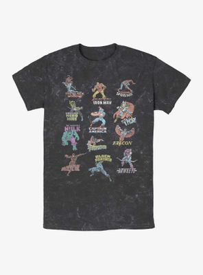 Marvel Avengers Character Chart Mineral Wash T-Shirt