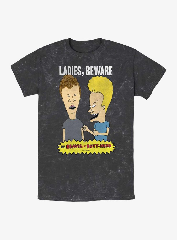 Beavis and Butt-Head Ladies Beware Mineral Wash T-Shirt