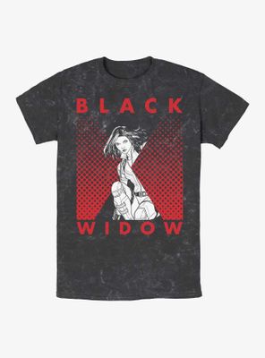 Marvel Black Widow Halftone Mineral Wash T-Shirt
