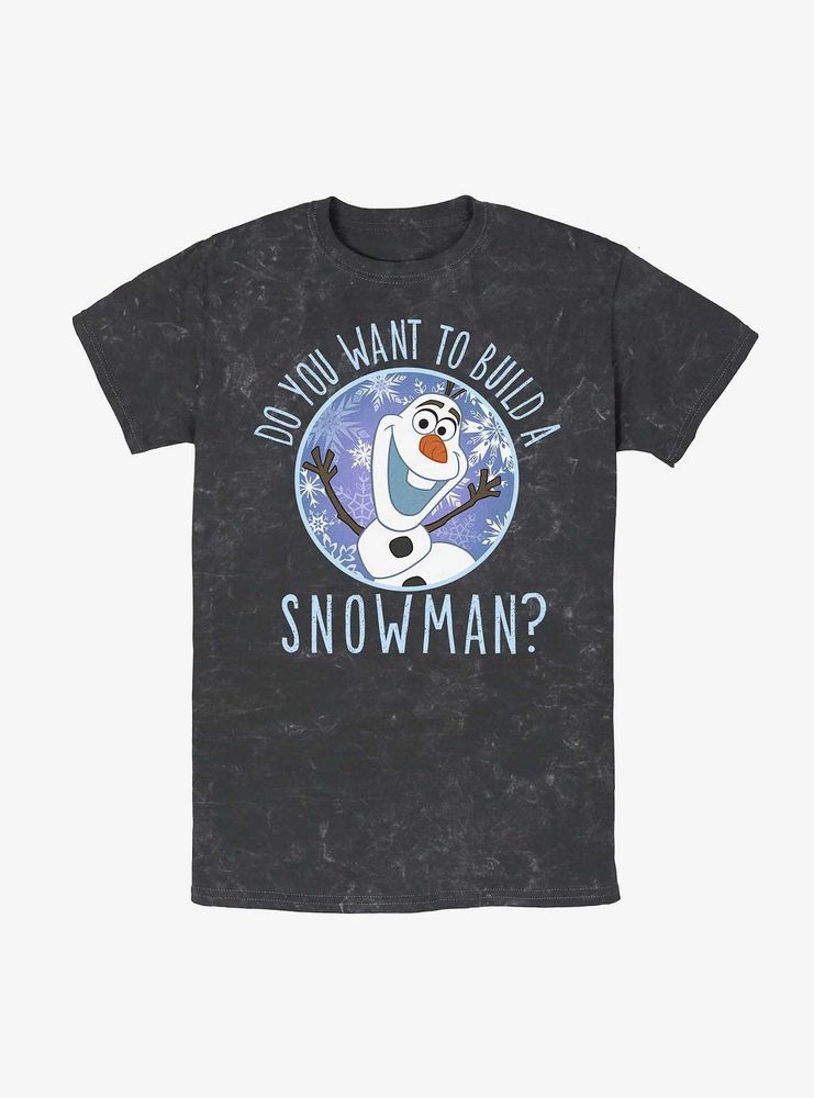 Disney Frozen Olaf Build A Snowman Mineral Wash T-Shirt