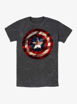 Marvel Captain America Shield Flag Mineral Wash T-Shirt