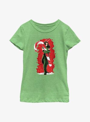 Marvel Guardians of the Galaxy Holiday Special Mantis Candy Cane Hug Youth Girls T-Shirt