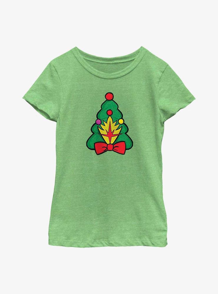 Marvel Guardians of the Galaxy Holiday Special Christmas Tree Badge Youth Girls T-Shirt