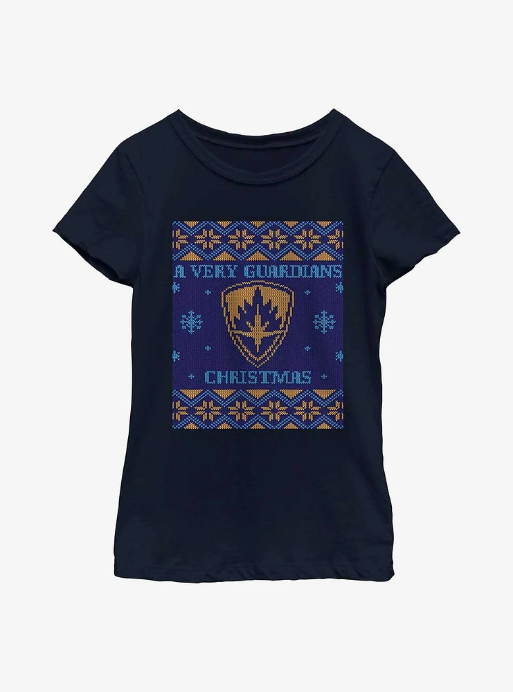 Marvel Guardians of the Galaxy Holiday Special Ugly Christmas Sweater Youth Girls T-Shirt