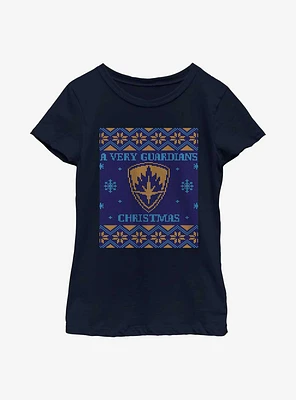 Marvel Guardians of the Galaxy Holiday Special Ugly Christmas Sweater Youth Girls T-Shirt