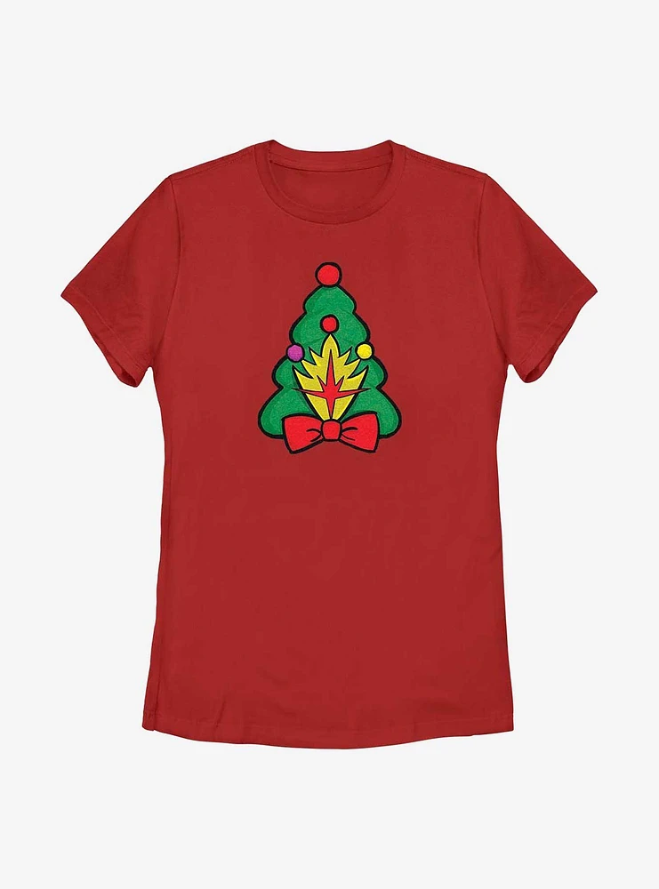 Marvel Guardians of the Galaxy Holiday Special Christmas Tree Badge Womens T-Shirt