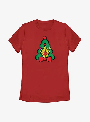 Marvel Guardians of the Galaxy Holiday Special Christmas Tree Badge Womens T-Shirt