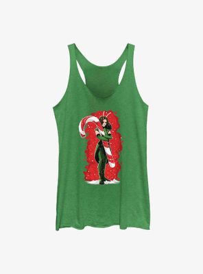 Marvel Guardians of the Galaxy Holiday Special Mantis Candy Cane Hug Womens Tank Top