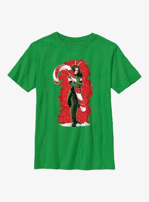 Marvel Guardians of the Galaxy Holiday Special Mantis Candy Cane Hug Youth T-Shirt