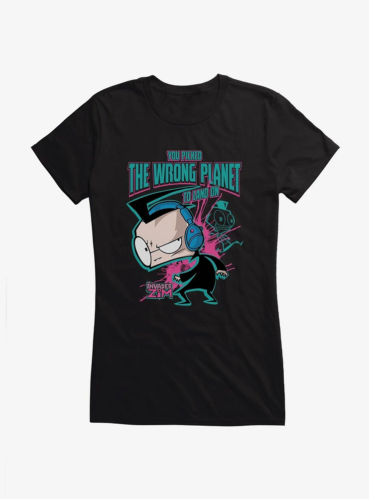 Invader Zim Dib Wrong Planet To Land On Girls T-Shirt