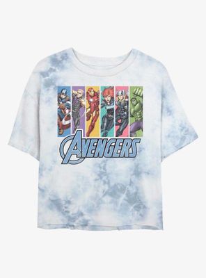 Marvel Avengers Panels Unite Womens Tie-Dye Crop T-Shirt