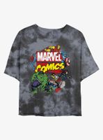 Marvel Avengers Comics Classic Womens Tie-Dye Crop T-Shirt