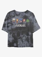 Marvel Avengers Chibi Womens Tie-Dye Crop T-Shirt