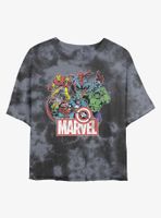 Marvel Avengers Heroes Of Today Womens Tie-Dye Crop T-Shirt