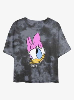 Disney Daisy Duck Big Face Womens Tie-Dye Crop T-Shirt