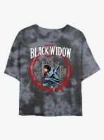 Marvel Black Widow City Circle Womens Tie-Dye Crop T-Shirt