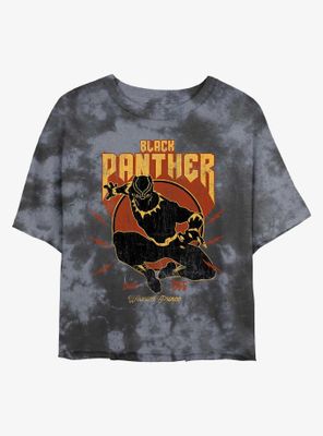 Marvel Black Panther Warrior Prince Womens Tie-Dye Crop T-Shirt