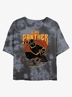 Marvel Black Panther Warrior Prince Womens Tie-Dye Crop T-Shirt