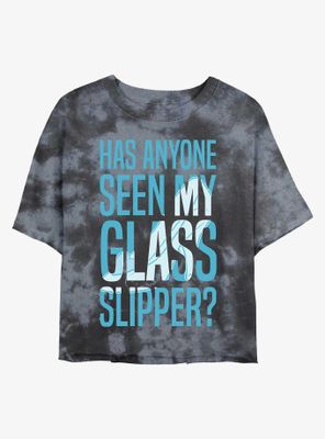 Disney Cinderella Missing Slipper Womens Tie-Dye Crop T-Shirt