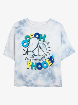Disney Donald Duck Phooey Womens Tie-Dye Crop T-Shirt