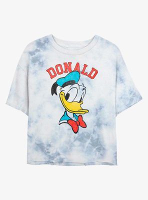Disney Donald Duck Original Womens Tie-Dye Crop T-Shirt