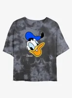 Disney Donald Duck Big Face Womens Tie-Dye Crop T-Shirt