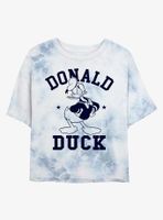 Disney Donald Duck Collegiate Womens Tie-Dye Crop T-Shirt