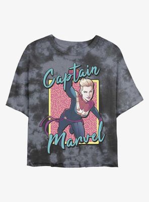 Marvel Captain Retro Womens Tie-Dye Crop T-Shirt