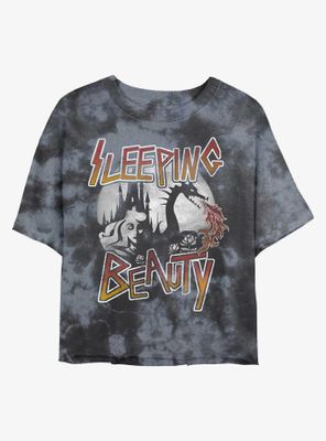 Disney Sleeping Beauty Grunge Womens Tie-Dye Crop T-Shirt