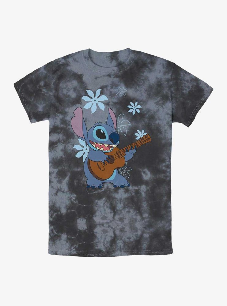 Disney Lilo And Stitch Ukelele Flowers Tie-Dye T-Shirt