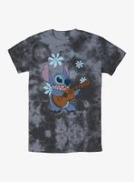 Disney Lilo And Stitch Ukelele Flowers Tie-Dye T-Shirt