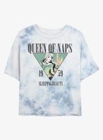 Disney Sleeping Beauty Queen Of Naps Womens Tie-Dye Crop T-Shirt