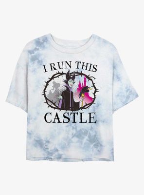 Disney Sleeping Beauty Maleficent I Run This Castle Womens Tie-Dye Crop T-Shirt