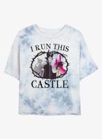 Disney Sleeping Beauty Maleficent I Run This Castle Womens Tie-Dye Crop T-Shirt