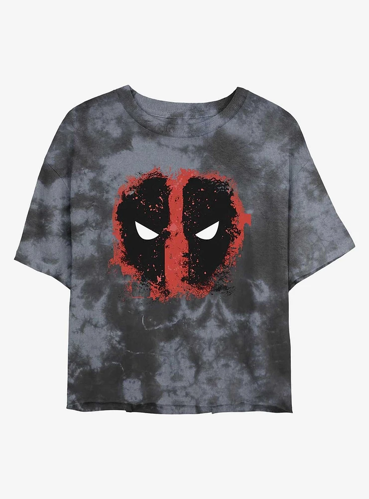 Marvel Deadpool Dead Eyes Womens Tie-Dye Crop T-Shirt