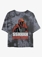 Marvel Deadpool No One Cares Womens Tie-Dye Crop T-Shirt