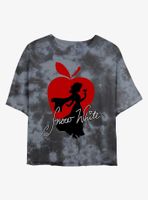 Disney Snow White And The Seven Dwarfs Apple Silhouette Womens Tie-Dye Crop T-Shirt