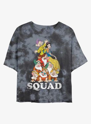 Disney Snow White And The Seven Dwarfs Squad Womens Tie-Dye Crop T-Shirt