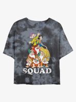 Disney Snow White And The Seven Dwarfs Squad Womens Tie-Dye Crop T-Shirt