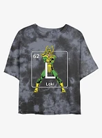 Marvel Loki Periodic Womens Tie-Dye Crop T-Shirt