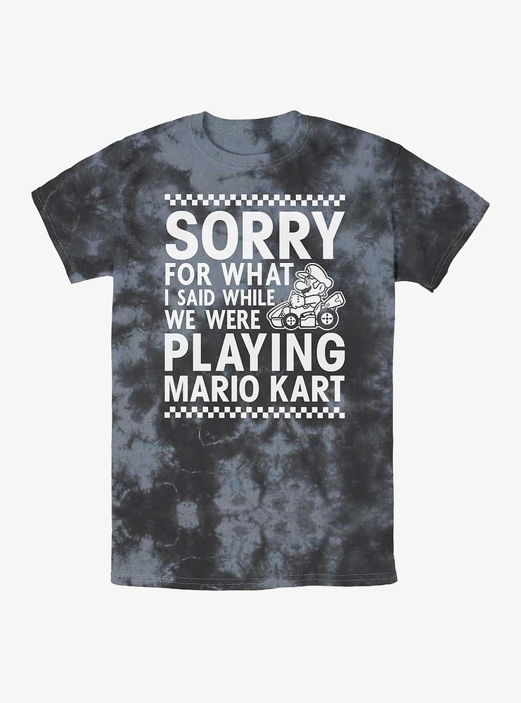 Nintendo Mario Kart Playing Tie-Dye T-Shirt