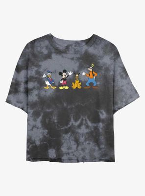 Disney Mickey Mouse Friends Womens Tie-Dye Crop T-Shirt